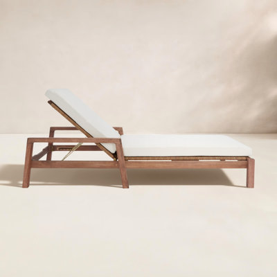 Nicholson 32" Eucalyptus Patio Chaise Lounge