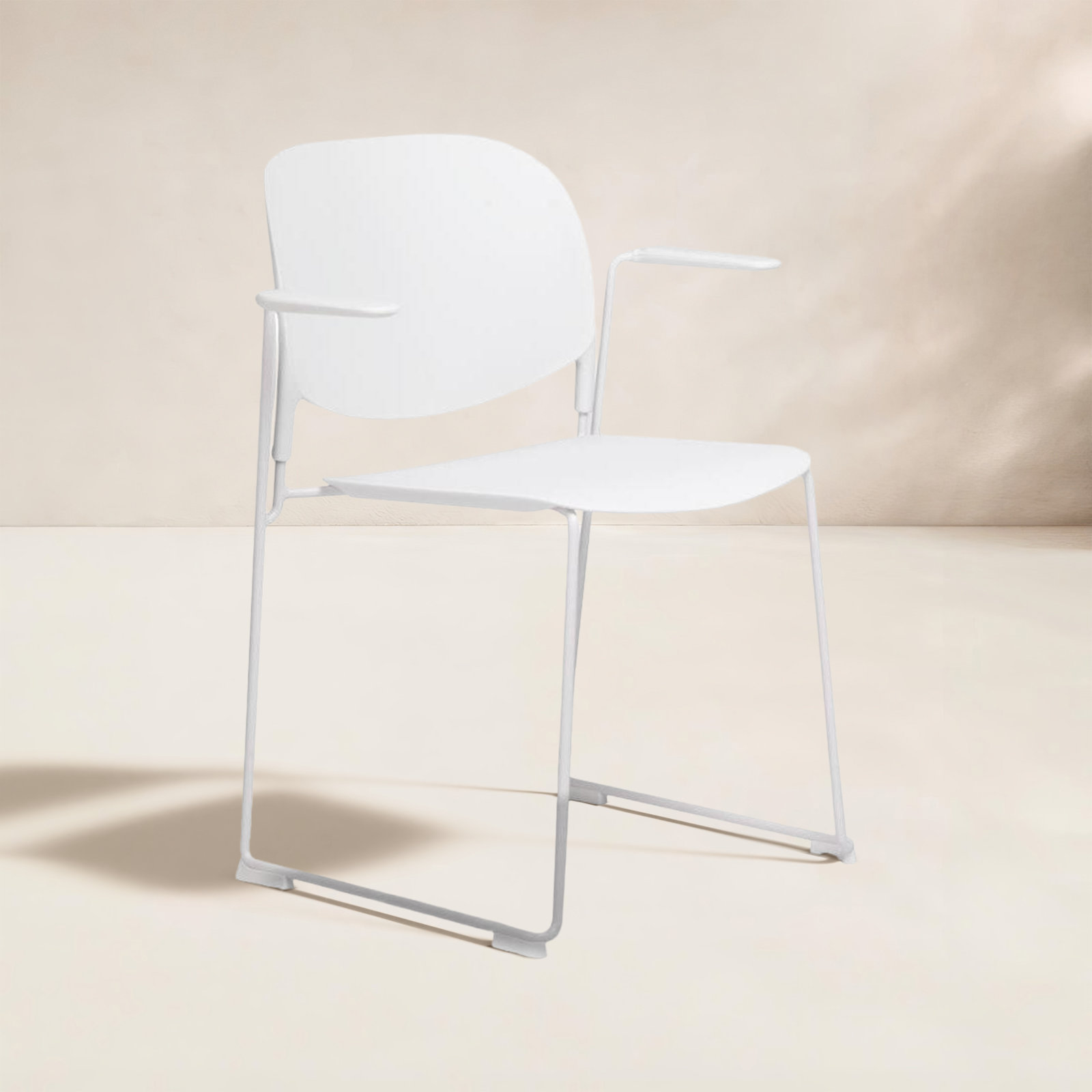Calvin Stackable Patio Armchair, White