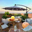 Parasol de terrasse à éclairage solaire à DEL 10 pi avec parasol et manivelle 10 pi avec parasol et manivelle pour terrasse de jardin