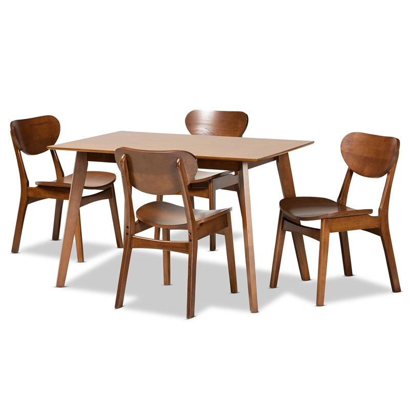 Ensemble de salle à manger 5 pièces Kevin Noyer de style Mid-Century moderne, H 31,5 po x l 18,1 po x P 22,4 po