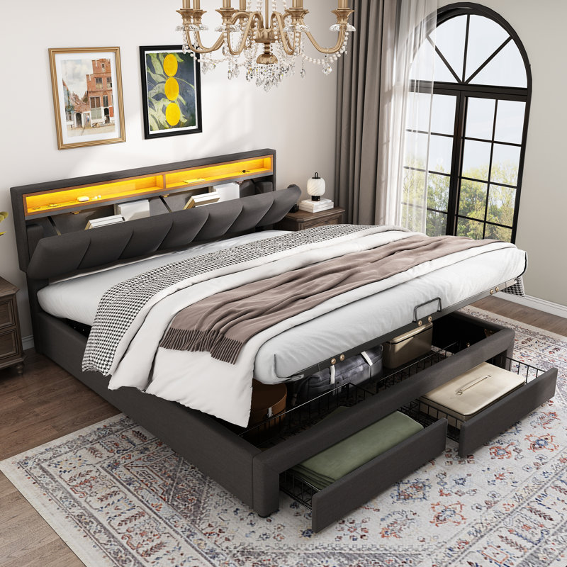 Upholstered Ottoman Storage Bed