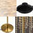 Modern Floor Lamp With Side Table, Crystal Accent Bedside Lamp, Feather Shade Living Room Lighting, Marble Base And Stainless Steel Body