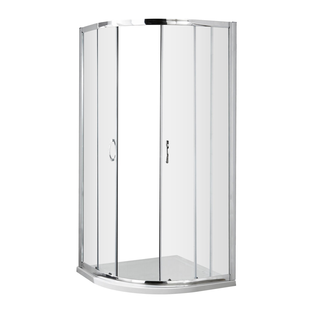 nuie Quadrant Shower Enclosure - 800mm - Chrome - 6mm Toughened Safety Glass - Image 4