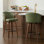 Tabouret de comptoir pivotant rembourré avec structure en bois Devault