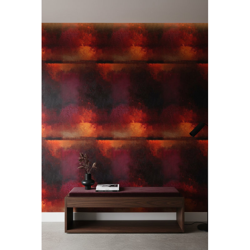 Abstract Red Wallpaper Textured Modern Removable Wall Decor