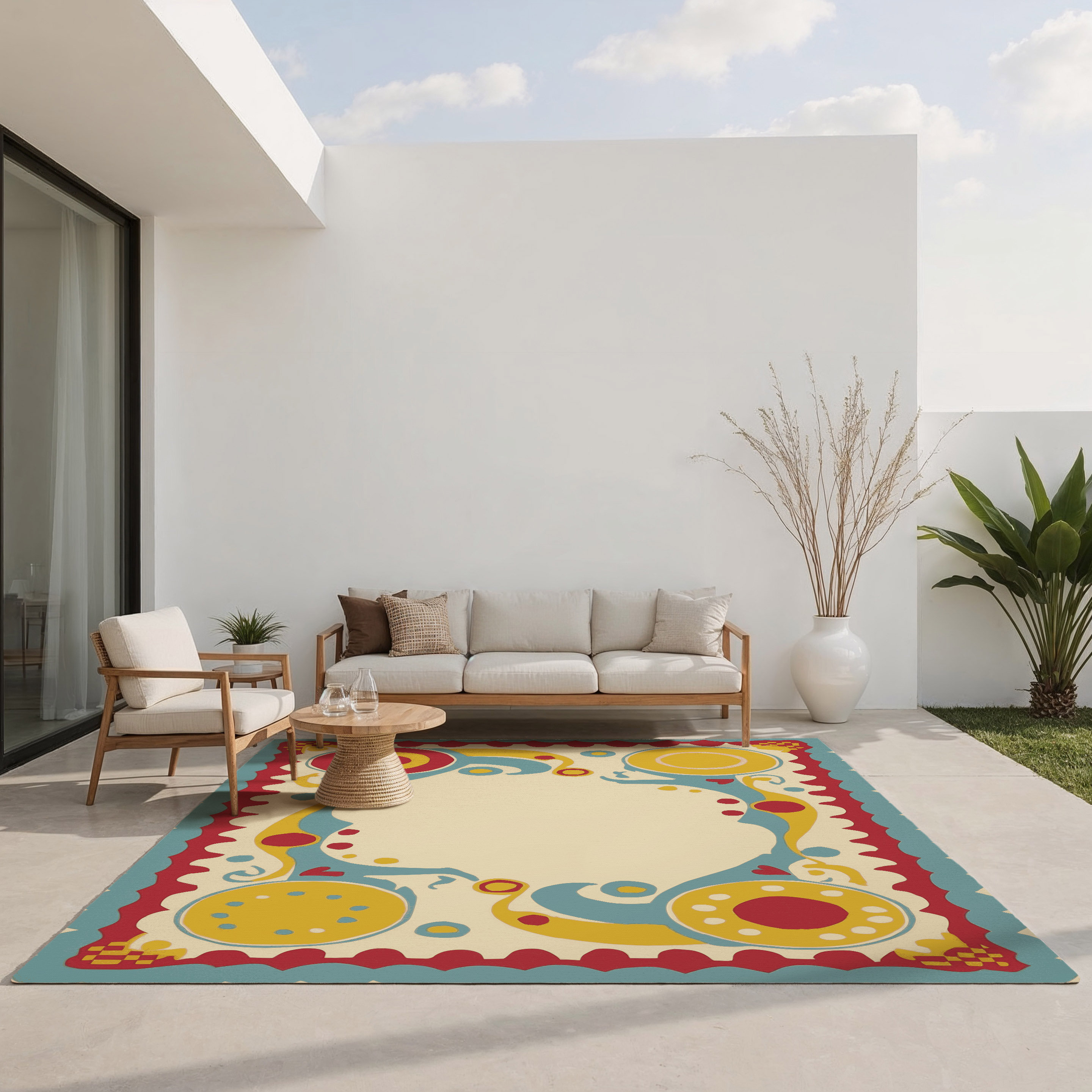 Wrought Studio™ Spirited Spin Indoor And Outdoor Area Rug | Wayfair