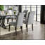 Ensemble de 2 chaises d'appoint classiques avec tissu capitonné à aspect lin classique et cadre en bois massif gris pour les salles à manger rustiques-1133732692