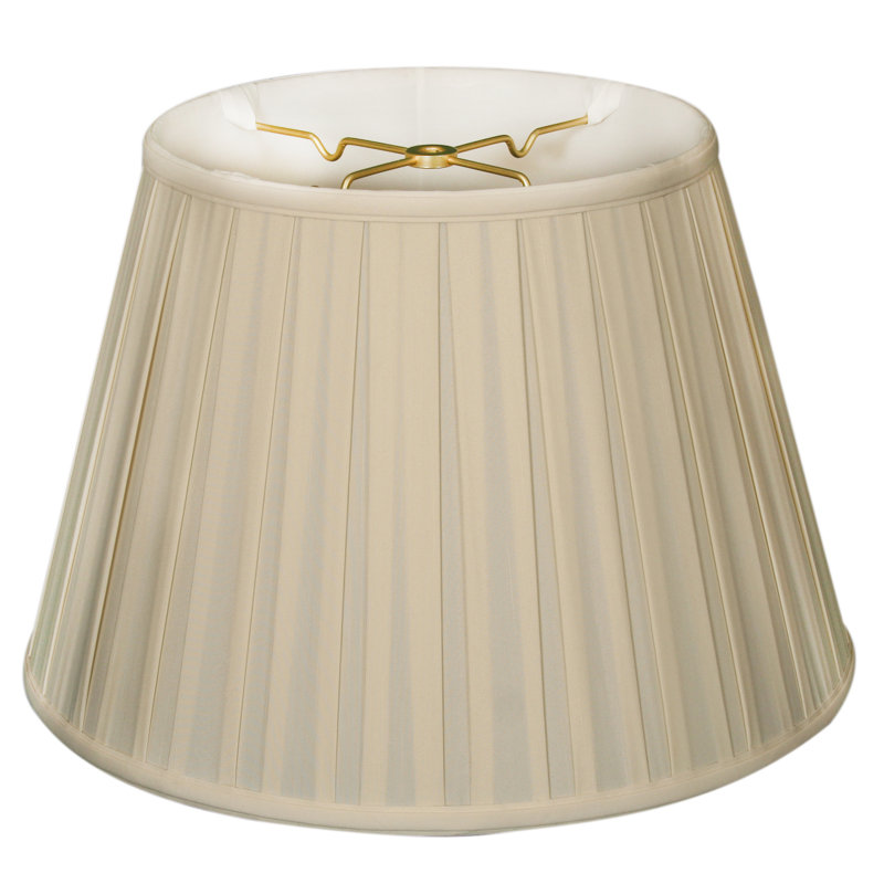 Abat-jour empire en soie / shantung empire (araignée), Coquille d'œuf / Blanc cassé, H 10 po x l 14,5 po x P 14,5 po