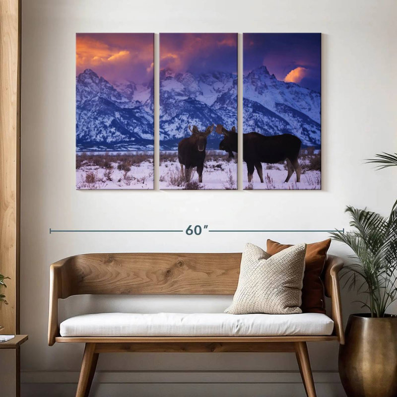 Winter Moose, 32" H x 50" W