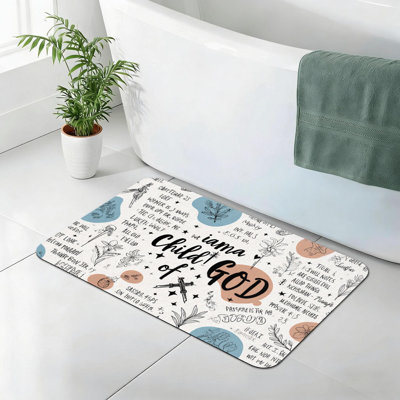 Tapis de salle de bain Child of God Faith, antidérapant, pour salle de bain et cuisine, 32 po x 20 po