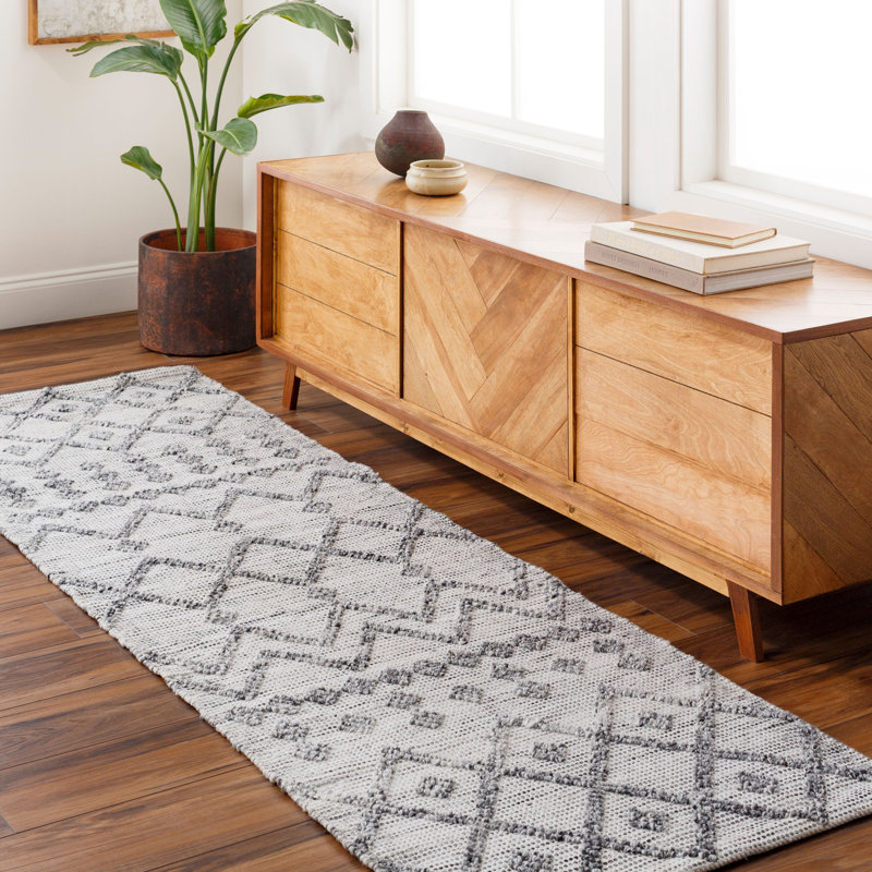 Aney Geometric Indoor / Outdoor Rug, Rectangle 2' x 3', Gray