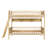 Twin Size Wooden Bunk Bed with 3 Storage Shelves, Adjustable Ladder, Natural-1233034102