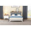 Commode pour lit escamotable en pin massif avec station de charge et grand tiroir de rangement pour bureau à domicile ou petite pièce, blanc et noyer-1220963375