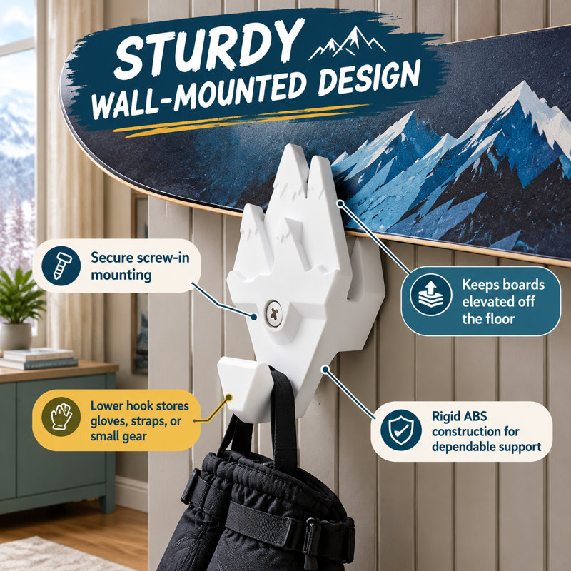 Plastic Mounted Adjustable Multi-Use Ski/Snowboard Rack