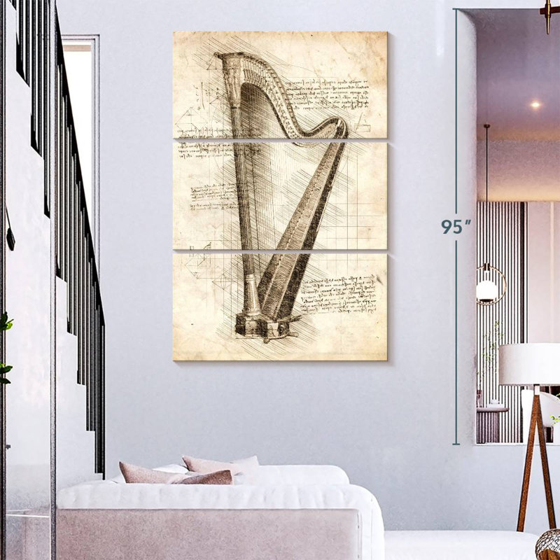 Abarca Old Harp, 57" H x 36" W