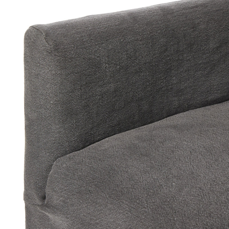 Lowell Slipcover Swivel Chair, Blue Linen