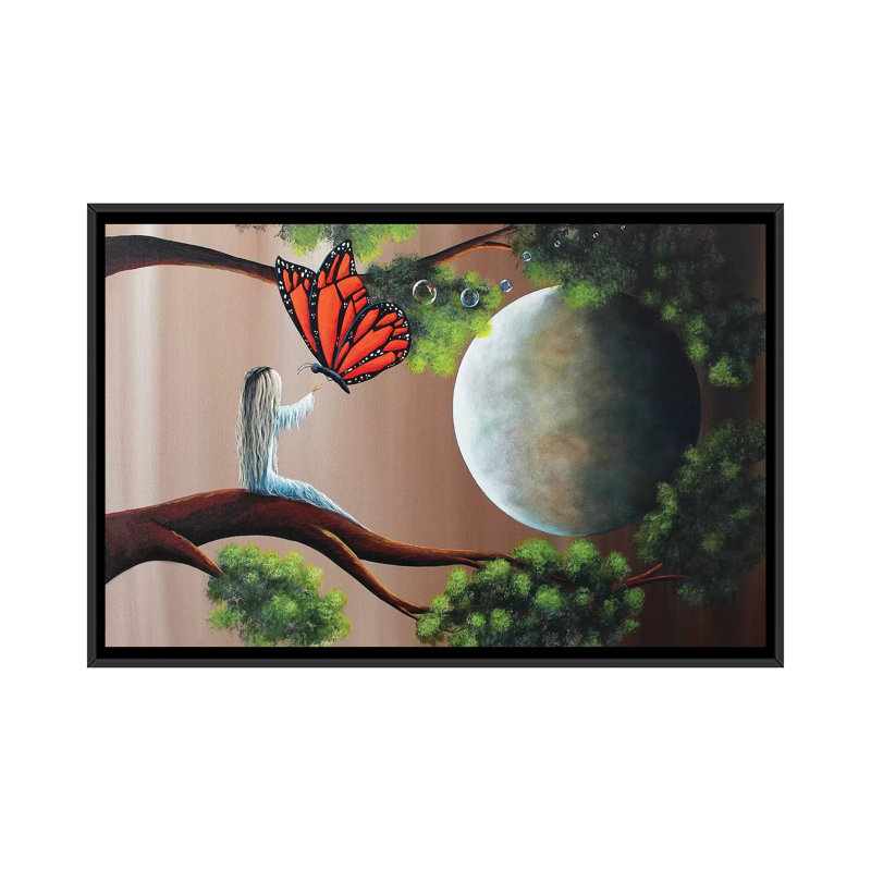 Summer Dreaming by Moonlight Art Parlour - Painting on Canvas, 101.6 cm H x 66.04 cm W, Black Framed