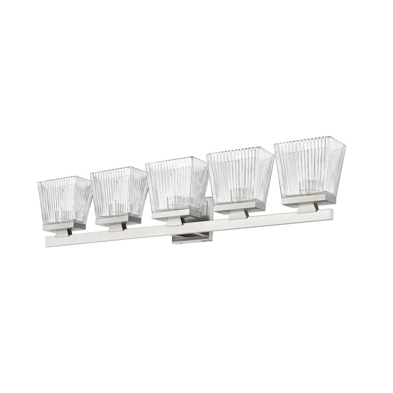 Meuble-lavabo 5 lumières Panora, Nickel brossé