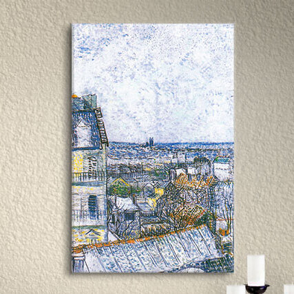 «Paris from Vincent's Room» par Vincent Van Gogh, reproduction d'art sur toile, H 48 po x l 36 po x P 2 po, Toile tendue
