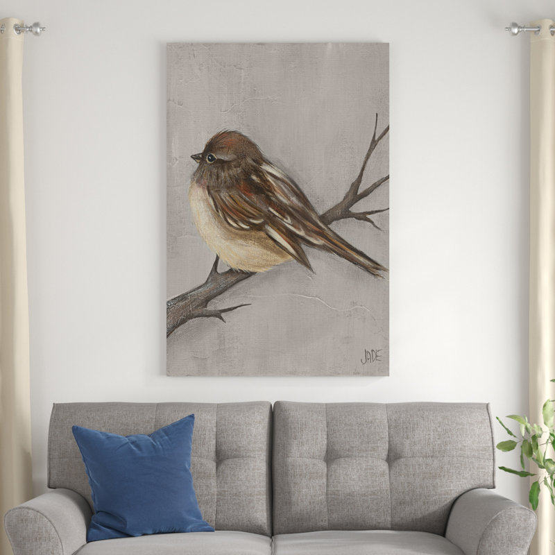 «Winter Bird III», peinture sur toile, H 48 po x l 32 po