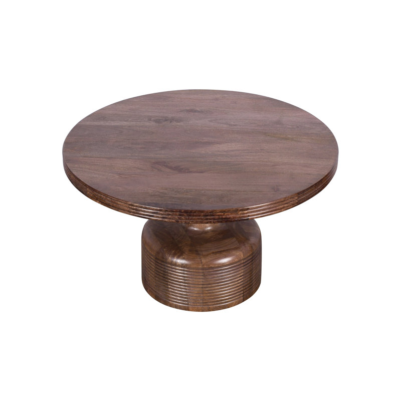 Table basse à piédestal en bois massif Rafaella