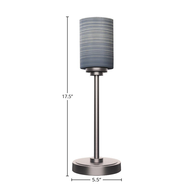 Aneka Accent Lamp Shown In Graphite Finish With 4" Matrix Glass, Gray