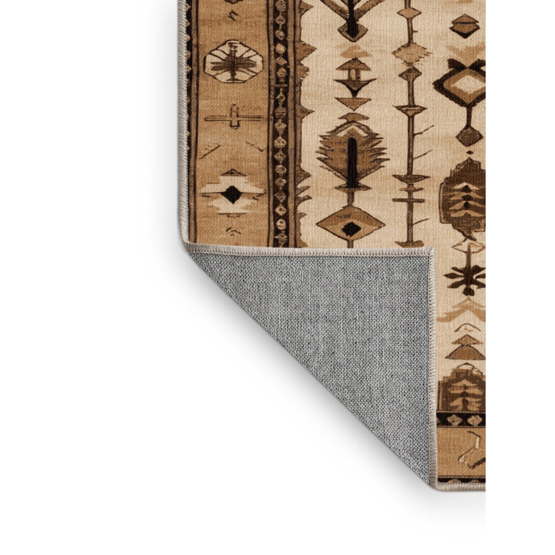 Tapis brun lavable à la machine, Carré 8 pi
