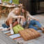 Coussins de sol en velours côtelé, coussins de sol carrés et ronds-132433292