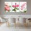 Reproduction botanique moderne sur toile tendue avec pivoines roses et orchidées roses (ensemble de 3)-1761452566