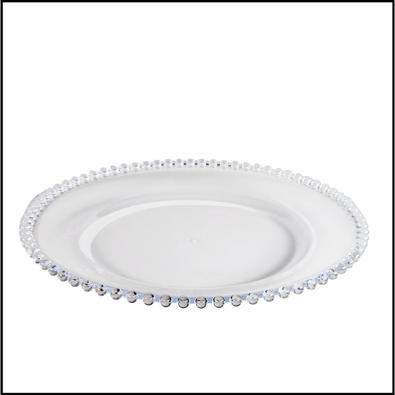 Paquet de 8 assiettes de présentation en plastique, P 13 po, Clair