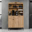 Armoire polyvalente élégante, finition chêne, 35,4 x 61,4 x 13,8 pouces | 100% aggloméré revêtu de mélamine, comporte de nombreuses tablettes et une fixation murale | Idéal pour le bureau à domicile, le salon ou les solutions de rangement-1105967520