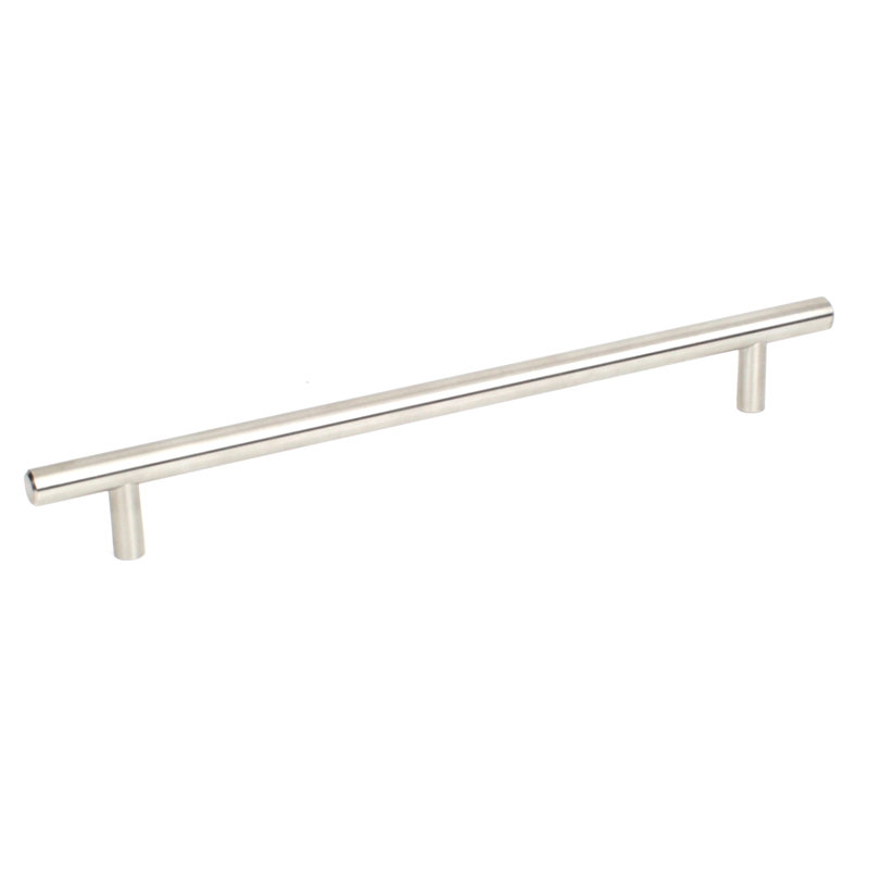 Brushed Nickel Steel Bar Pull with Mounting Hardware