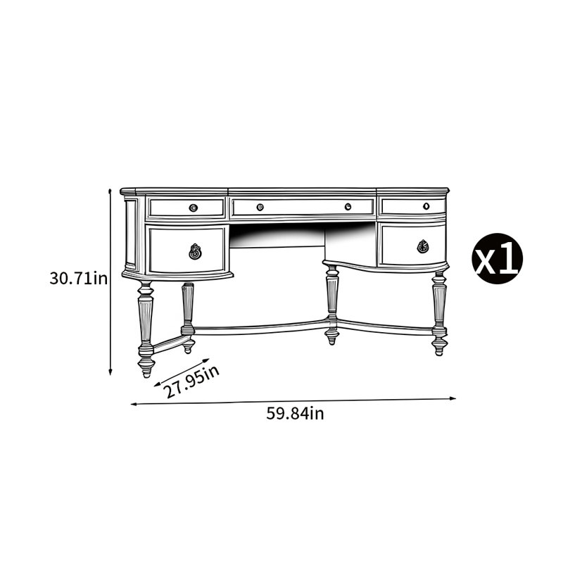 Bureau de style américain tissé en vigne