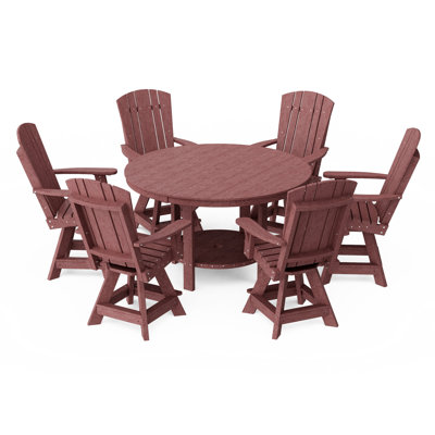 Ensemble de salle à manger 7 pièces à hauteur de comptoir avec chaises pivotantes Heritage