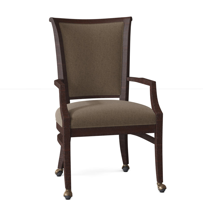 Bayfield Upholstered King Louis Back Arm Chair, Smoke (9508 63), Espresso