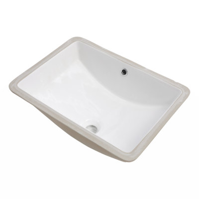 Myhomekeepers 14'' White Ceramic Rectangular Bathroom Sink