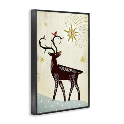 Rustic Winter Deer Framed Giclee, design by Hannah Moren