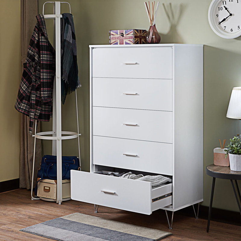Hursey 5-Drawer Chest, White