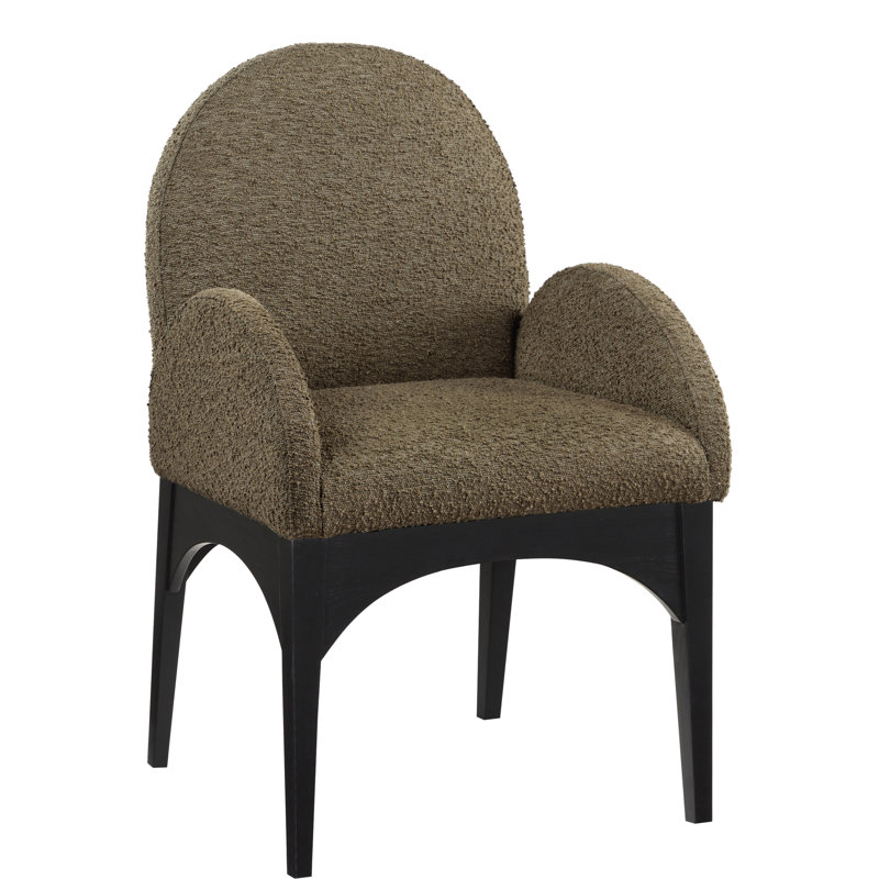 Chaise Kezer Boucle, Noir, Tissu olive olive