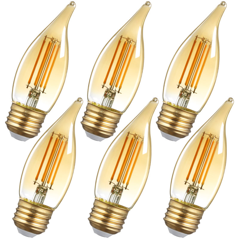 Ampoule à DEL C35 à intensité variable de 40 W Verre ambré, base E26 / moyenne (standard)