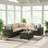 5-Person All-Weather Outdoor HDPE Rattan Sectional Sofa Set with Cushions and Wide Armrests-108607961
