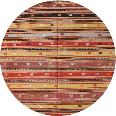 Tapis de zone rouge/beige/orange contemporaine