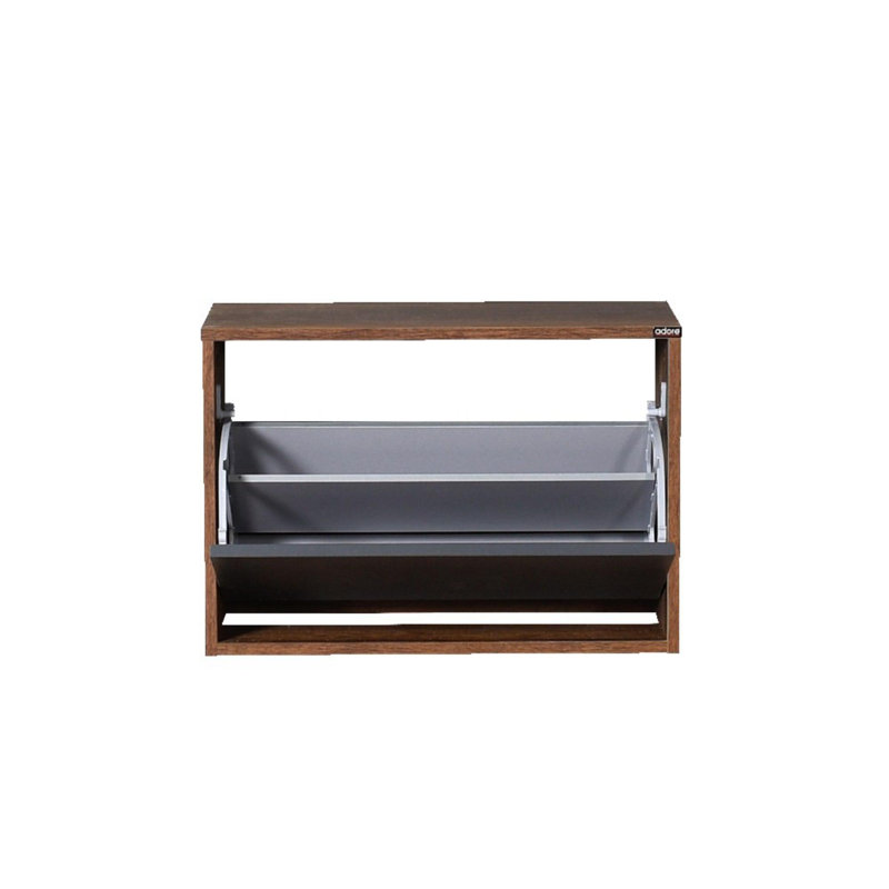 Stylish Shoe Cabinet, Oslo & Anthracite, 23.6 x 16.5 x 11.8 inches | 100% Melamine Coated Particle Board, Thickness: 0.6 inches | Ideal for Entryway & Hallway Storage, Elegant & Functional Design