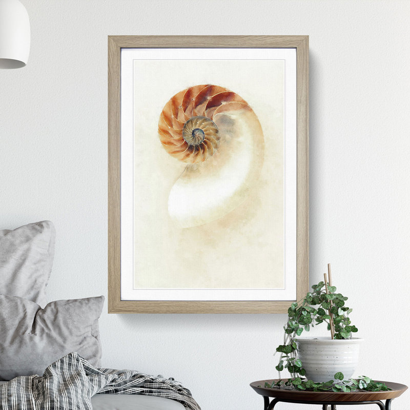 Mother of Pearl Shell - Framed Print, 65cm H x 48cm W x 2cm D, Oak Framed