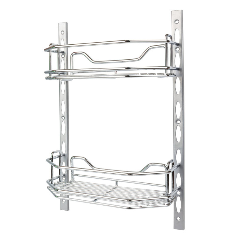 6" Deep Door Mounted Tray System Kit in Polished Chrome