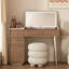 Commode 31,5 "simple blanche + brune avec coiffeuse et miroir