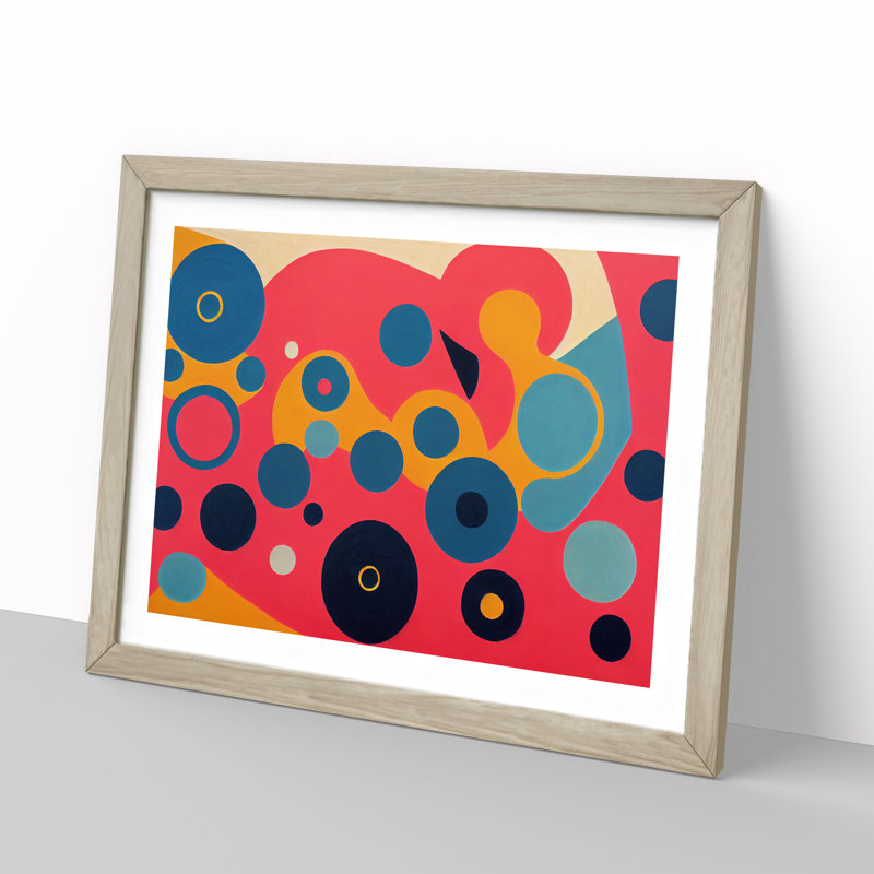 XH1022-8718X Surprising Modern Abstract Art - Single Picture Frame Print, 34cm H x 46cm W x 2cm D, Oak