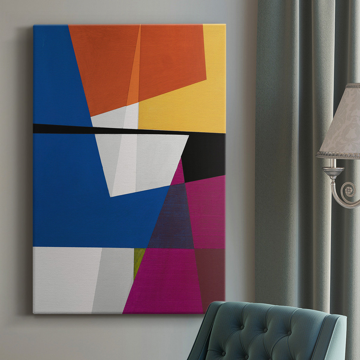 Ivy Bronx Modular V - Wrapped Canvas Graphic Art | Wayfair