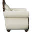 Fauteuil en cerise et tissu beige Pierce