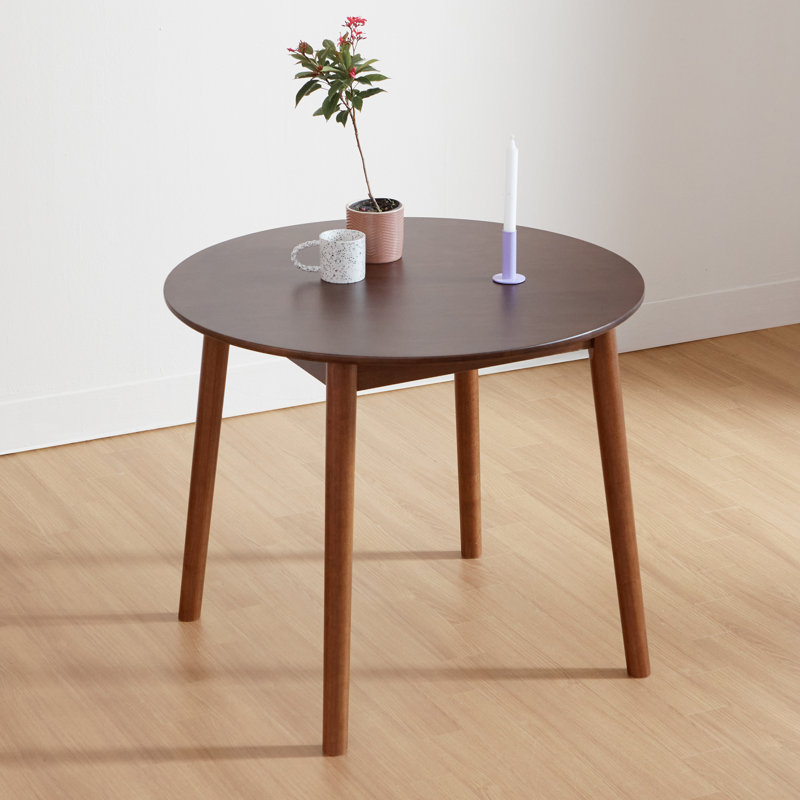 Jeremya Solid Wood Modern Round Dining Table, Walnut